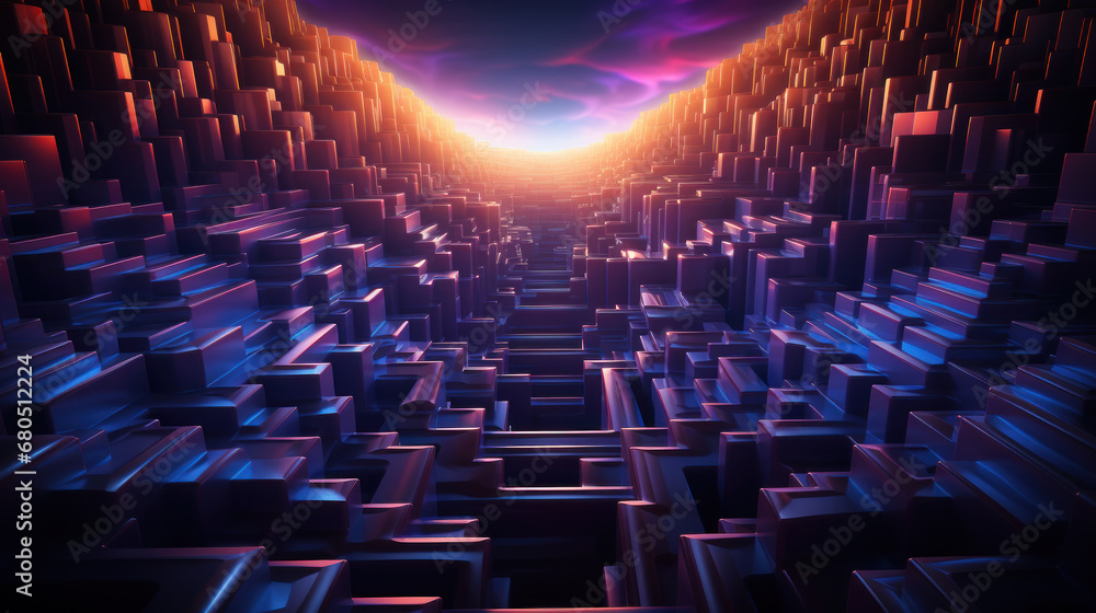 Colorful labyrinth Background. Generative AI Colorful labyrinth Background. Generative AI