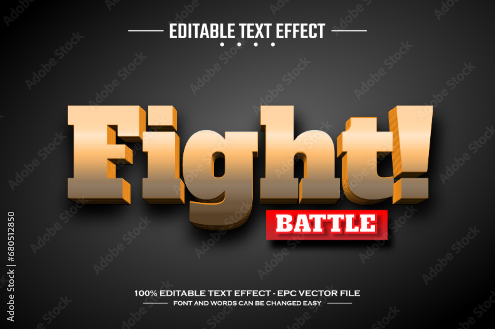 Fight 3D editable text effect template Fight 3D editable text effect template