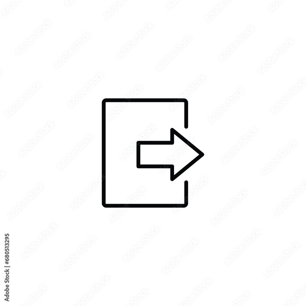 Exit icon, Logout icon symbol vector Exit icon, Logout icon symbol vector