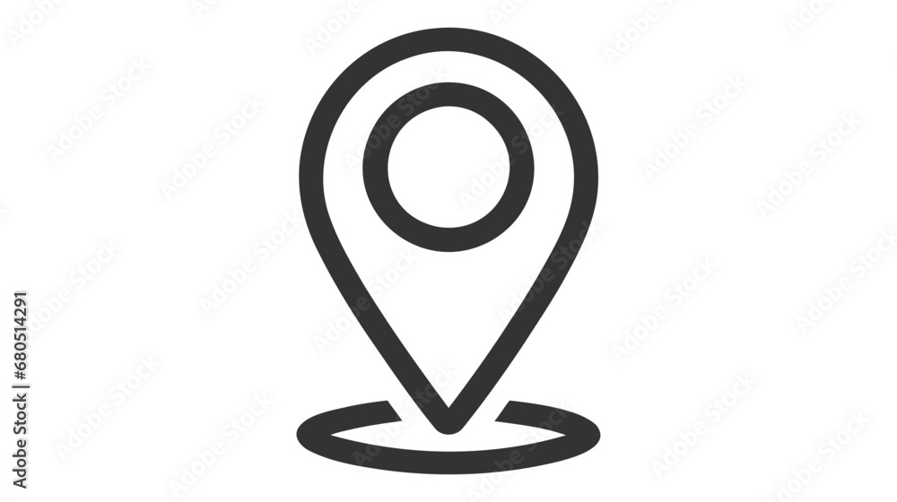 Pin icon vector. Location sign Isolated on white background Pin icon vector. Location sign Isolated on white background