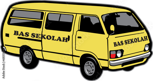 yellow delivery 1990 school van