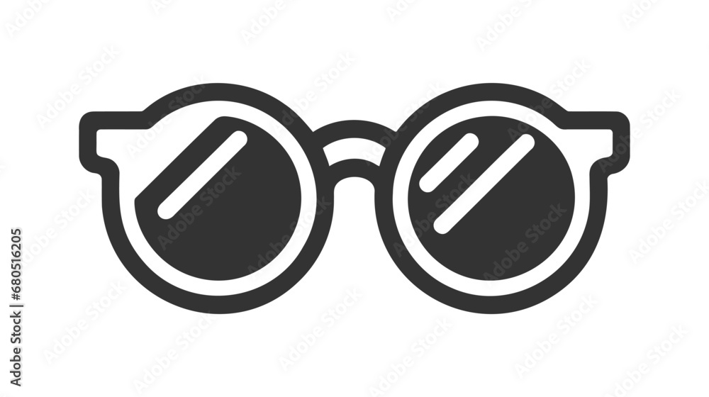 Eye glasses editable stroke outline icon isolated on white background flat vector illustration. Eye glasses editable stroke outline icon isolated on white background flat vector illustration.