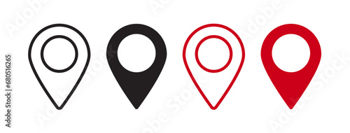Location pin vector icon set. position vector symbol. Gps pin line icon. Place map navigation pointer pin vector symbol for mobile apps and website UI designs. 
