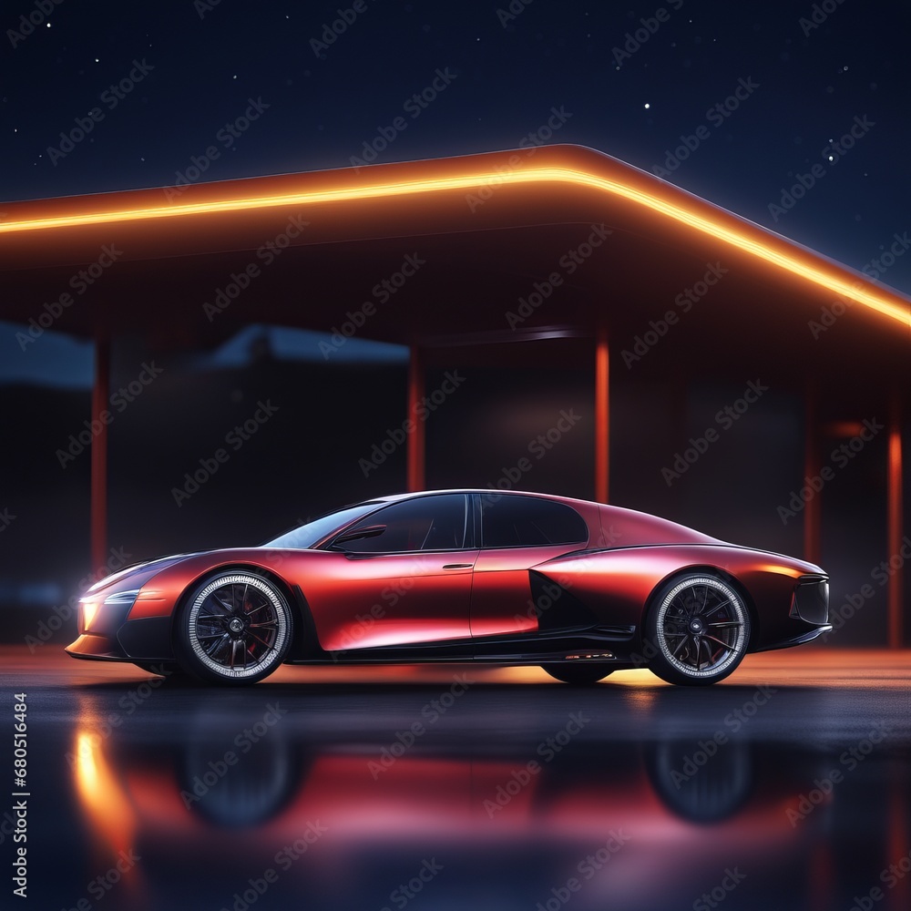 3d rendering of a brand - less generic concept car 3d rendering of a brand - less generic concept car modern futuristic electric car. 3d rendering
