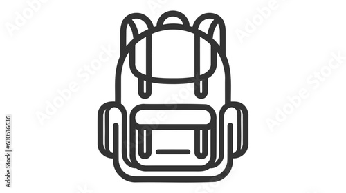 Backpack icon. Line style. Vecto illustration on white background