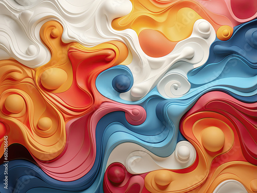 Explore fluid  organic  and colorful shapes in an abstract background.
