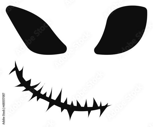 Monster cartoon character face icon on white background.