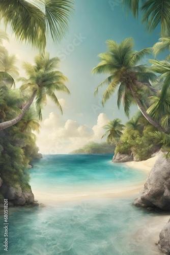 Tropical Island Paradise Wallpaper.