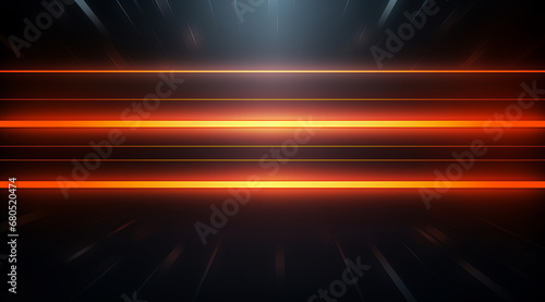 Orange neon lights create a sleek, contrasting glow in an abstract setting.
