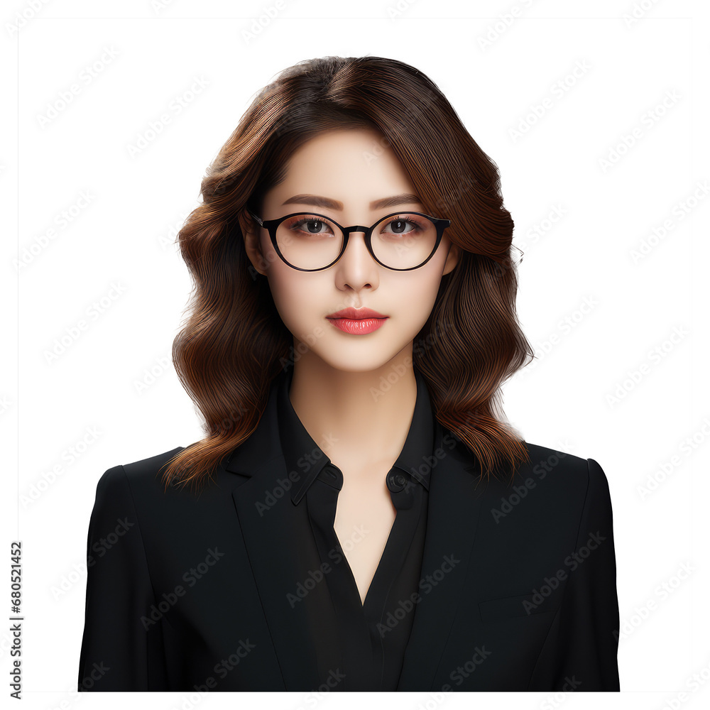 women wearing black suits and glasses, confident, energetic