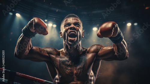 Boxing triumph: boxer's win in an intense showdown © viperagp