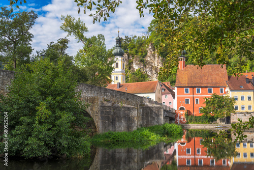 Idyllic village at the river Naab