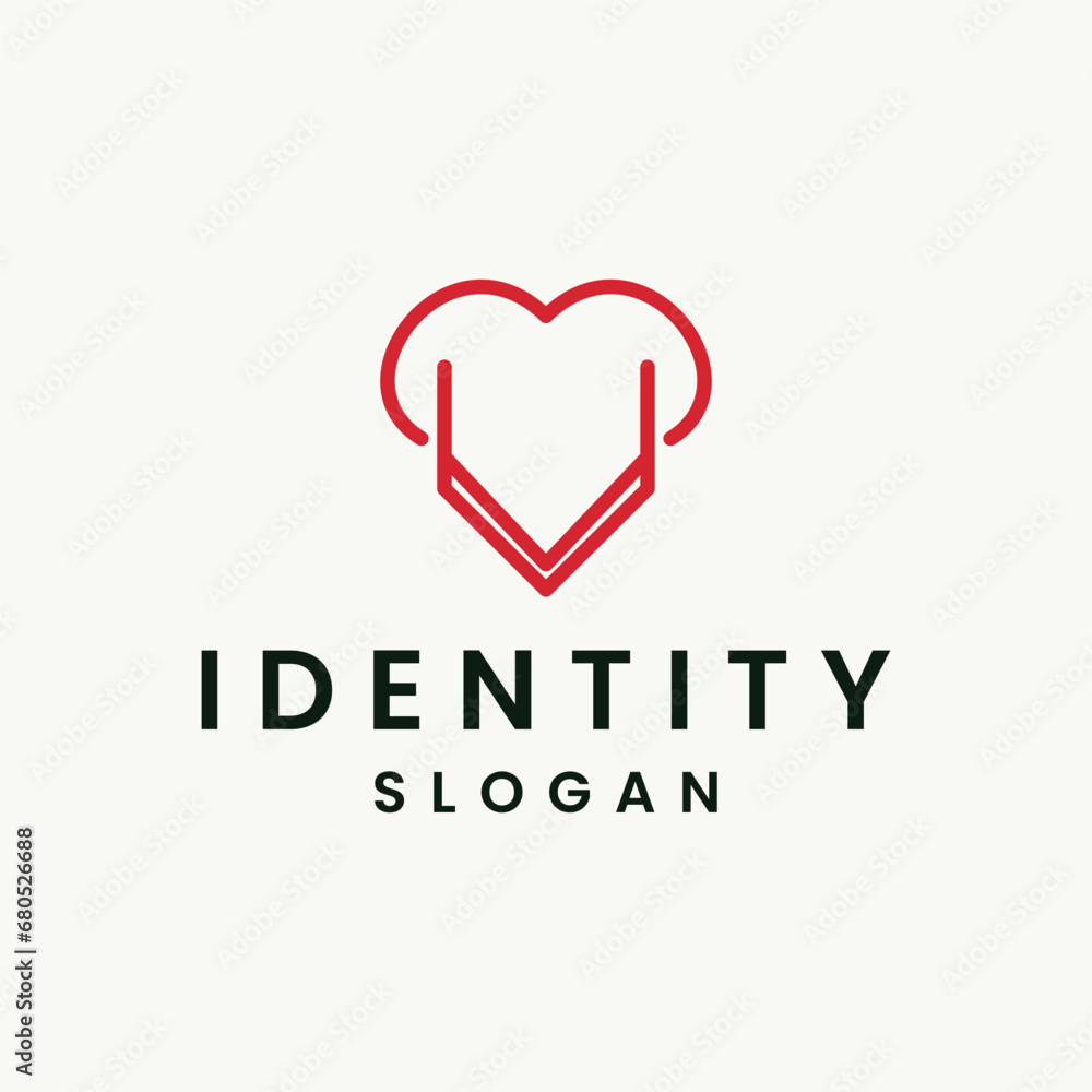 love abstract logo template vector illustration design