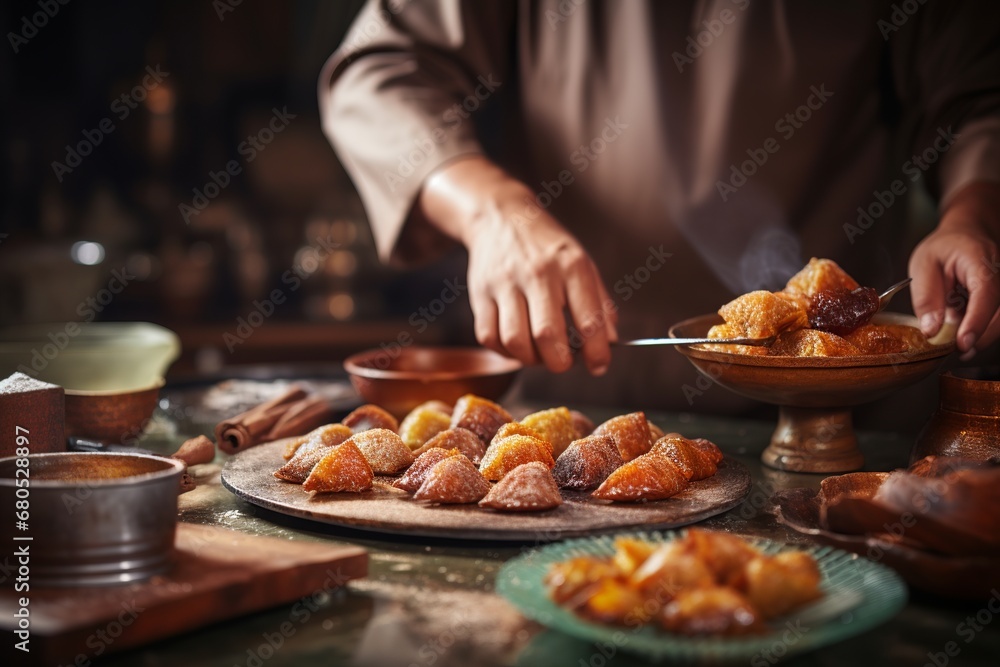 Culinary Art: Chef Preparing Samosas

