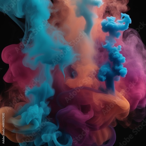 colorful smoke isolated on black colorful smoke isolated on black smoke in the shape of a cloud