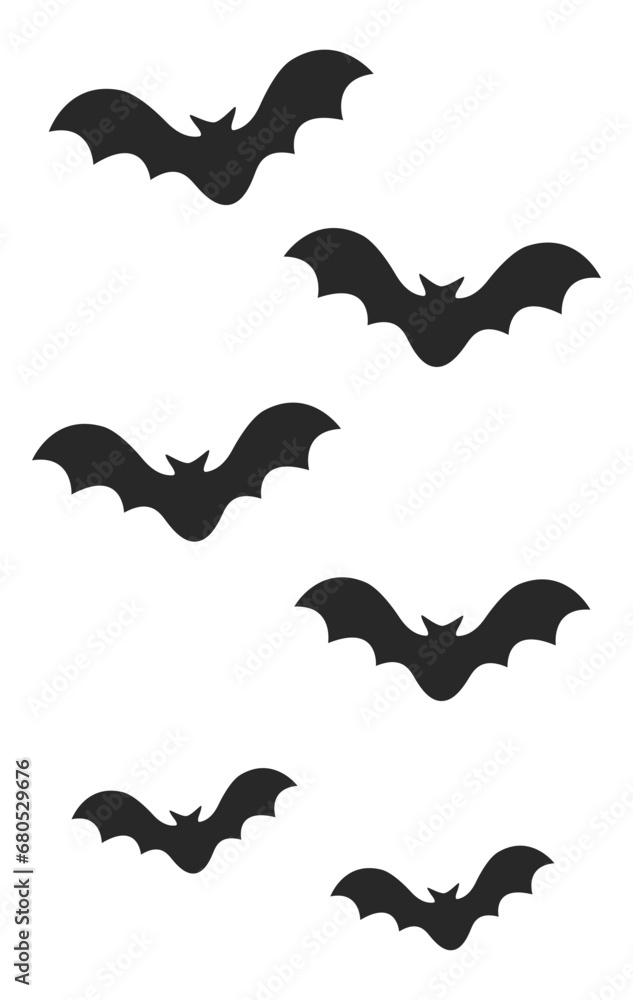 Halloween black bat vector icon set. Halloween black bat vector icon set.