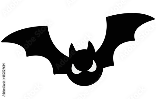 Halloween bat icon isolated on white background.