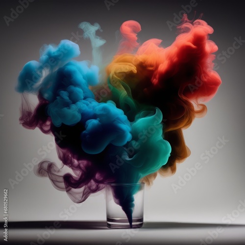 colored smoke in black background. 3d illustration. 3d rendering. colored smoke in black background. 3d illustration. 3d rendering. colorful paint on a black background
