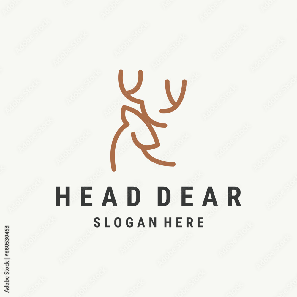 head deer logo template vector illustration design head deer logo template vector illustration design