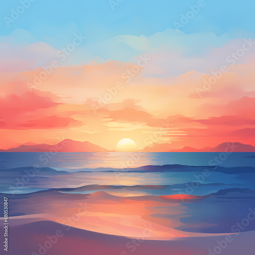 background with a soft gradient depicting a coastal sunset