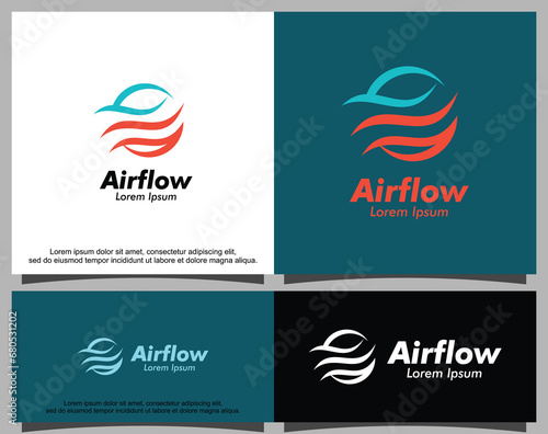 Fresh air flow logo template