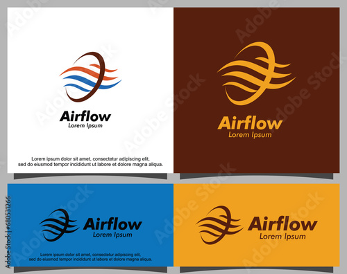 Fresh air flow logo template