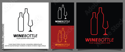 Alcohol wine bottle logo template
