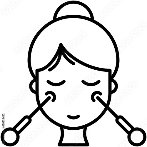 Acupuncture Icon. Acupressure Needle Therapy Pictogram Graphic Illustration. Isolated Simple Line Icon For Infographic, App and Web Button.