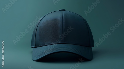 Generative AI : Mockup green baseball cap for design isolated on white background. 