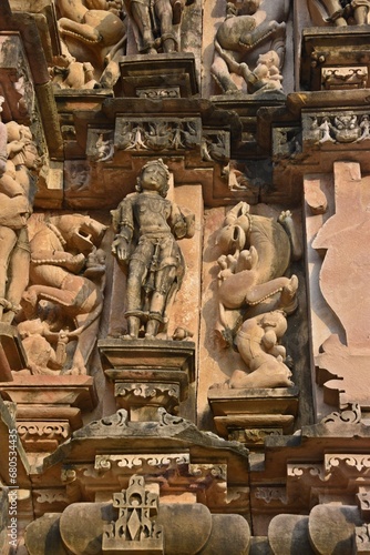 Sculptures on Khajuraho Group of Monuments | UNESCO World Heritage Site, Madhya Pradesh, India 