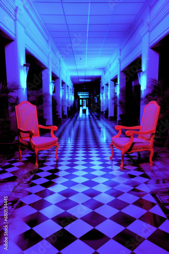 Haunted Midnight Hotel Lobby  Weird Mixed Medias VHS art