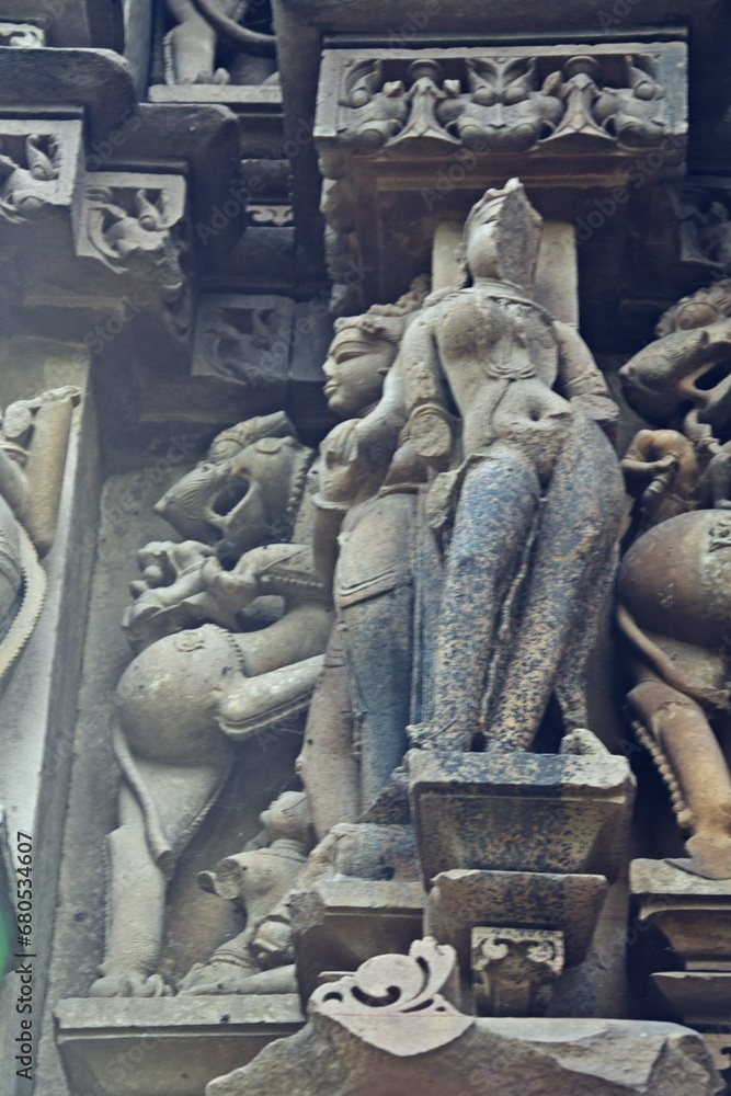 Sculptures on Khajuraho Group of Monuments | UNESCO World Heritage Site, Madhya Pradesh, India