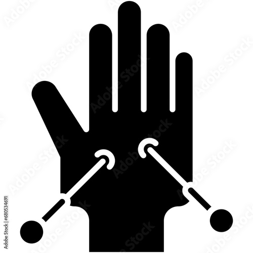 Acupuncture Icon. Acupressure Needle Therapy Pictogram Graphic Illustration. Isolated Simple Solid Icon For Infographic, App and Web Button.