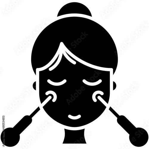 Acupuncture Icon. Acupressure Needle Therapy Pictogram Graphic Illustration. Isolated Simple Solid Icon For Infographic, App and Web Button.
