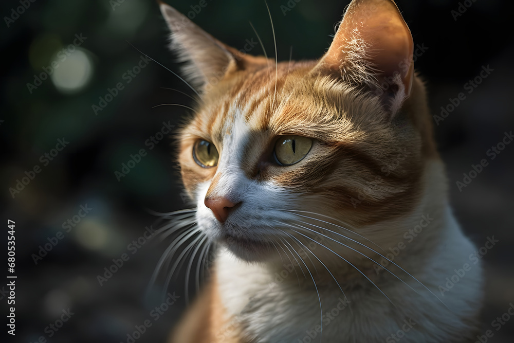 close up portrait of a cat. 