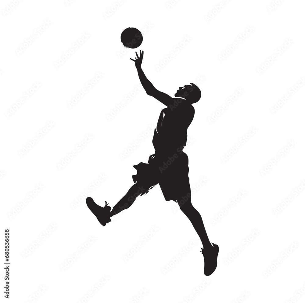 Basketball Silhouette Vector On White Background.