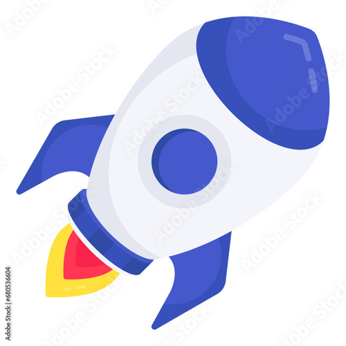 A flat design icon of startup

