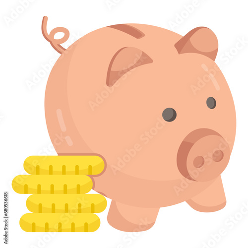 Coins with penny showcasing savings icon

