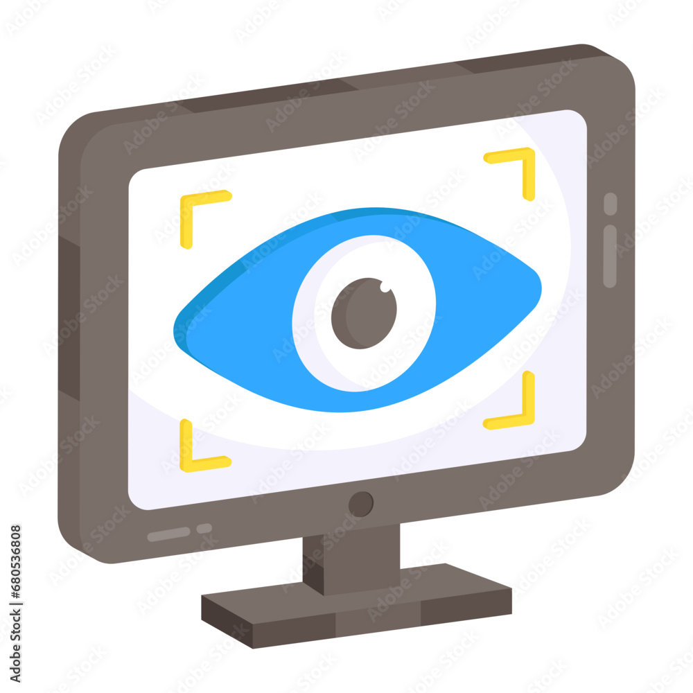 A colored design icon of iris recognition
A colored design icon of iris recognition