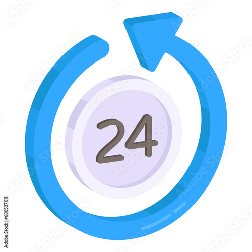 Creative design icon of round the clock 


