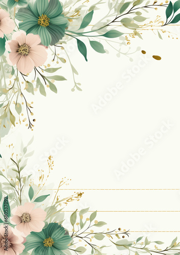 green invitation card, Elegant floral wedding card, wedding floral background
