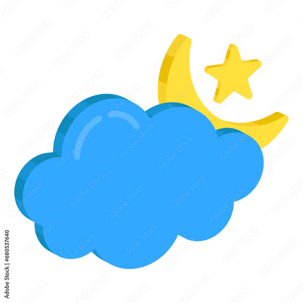 An icon design of cloudy night
An icon design of cloudy night
