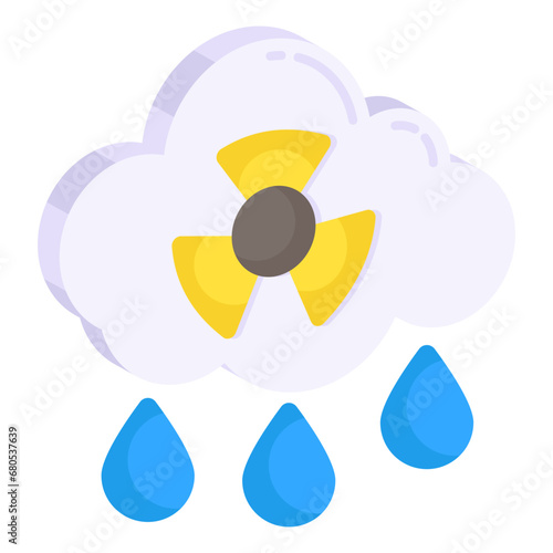 Unique design icon of acidic rain

