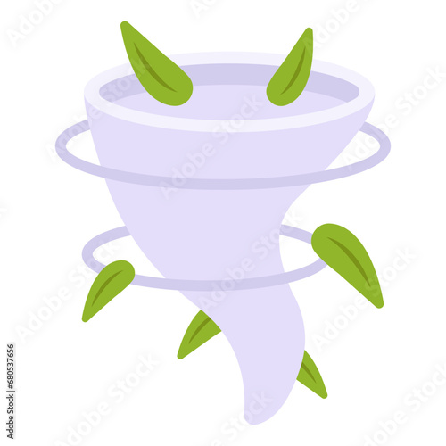 A flat design icon of typhoon 
