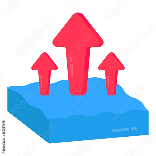 A unique design icon of high water level 

