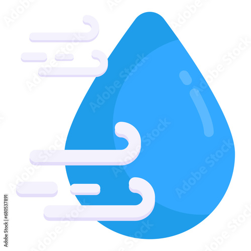 Conceptual flat design icon of humidity 

