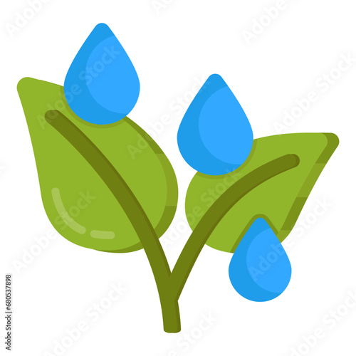 An icon design of raindrops

