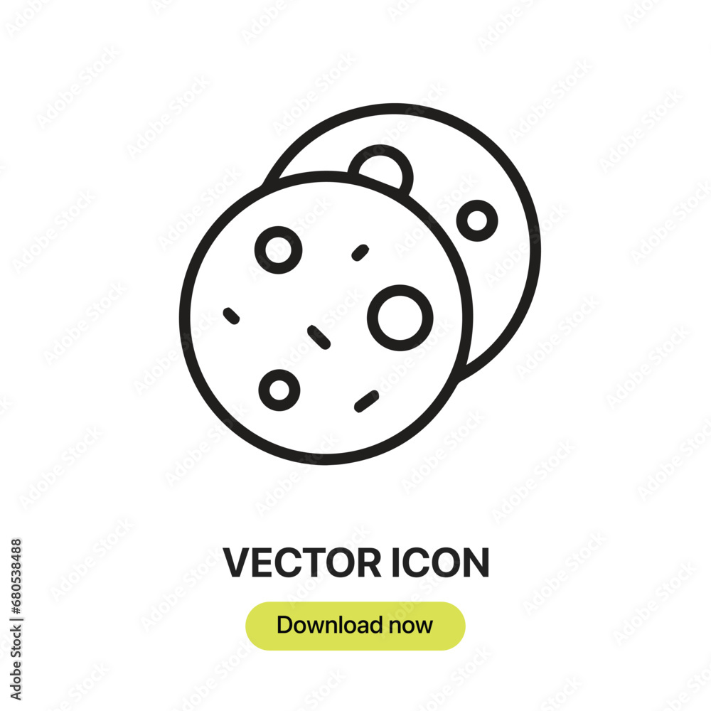 Cookie icon vector. Linear-style sign for mobile concept and web design. Cookie symbol illustration. Pixel vector graphics - Vector.
Cookie icon vector. Linear-style sign for mobile concept and web design. Cookie symbol illustration. Pixel vector graphics - Vector.