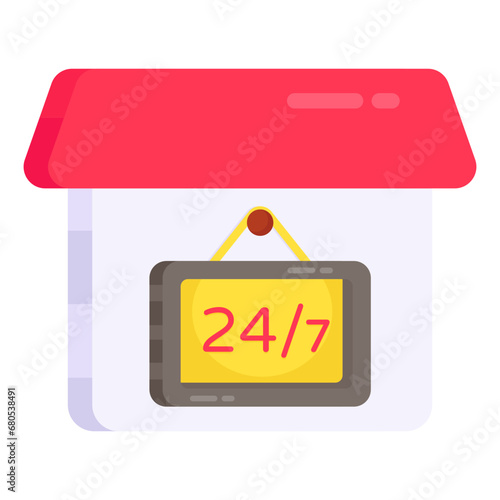 Perfect design icon of 24/7hr service 

 photo