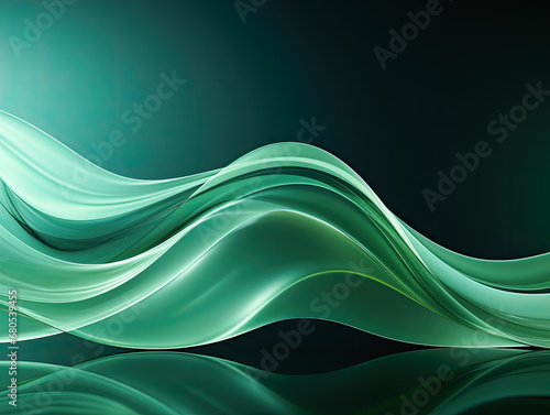Background of green abstract wave.